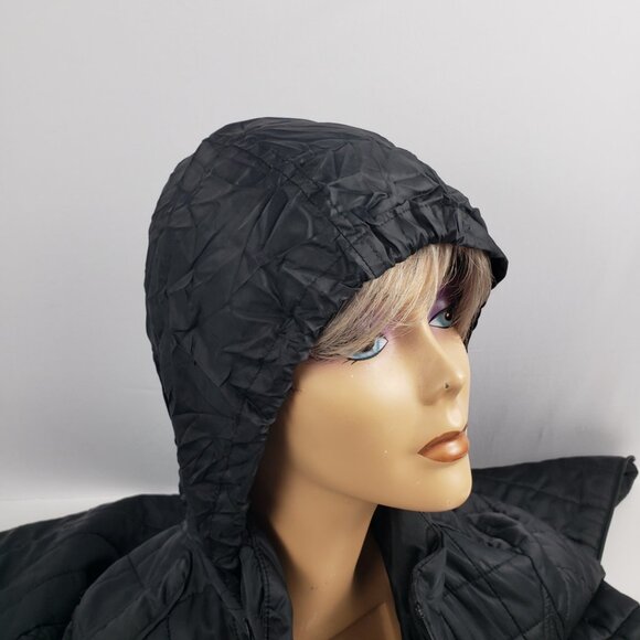 Laundry XS Black Quilted Double Zipper Leopard Jacket Womens Coat Puffer Pockets - Picture 8 of 16